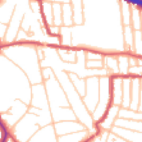 Daytime road noise heatmap for EN1 1BS