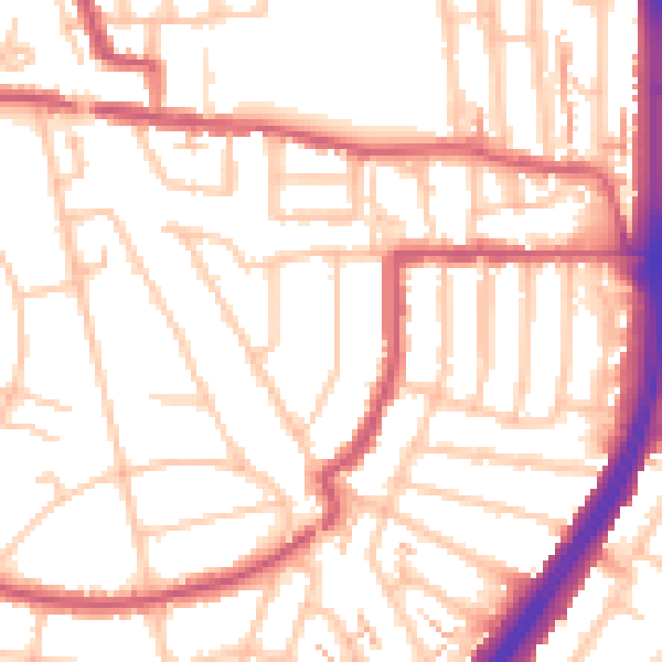 Daytime road noise heatmap for EN1 1BU