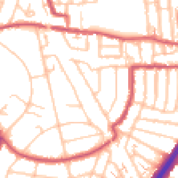 Daytime road noise heatmap for EN1 1BW