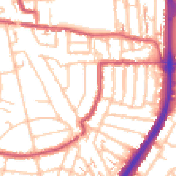 Daytime road noise heatmap for EN1 1BX