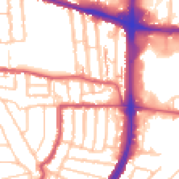 Daytime road noise heatmap for EN1 1DB