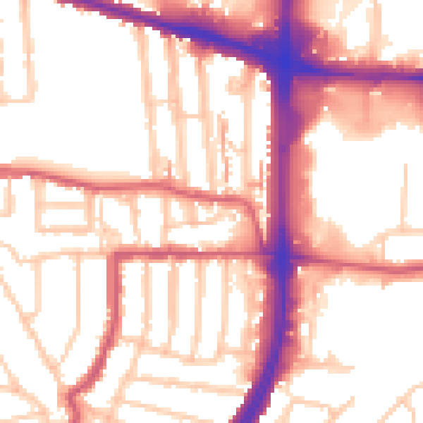 Daytime road noise heatmap for EN1 1DD