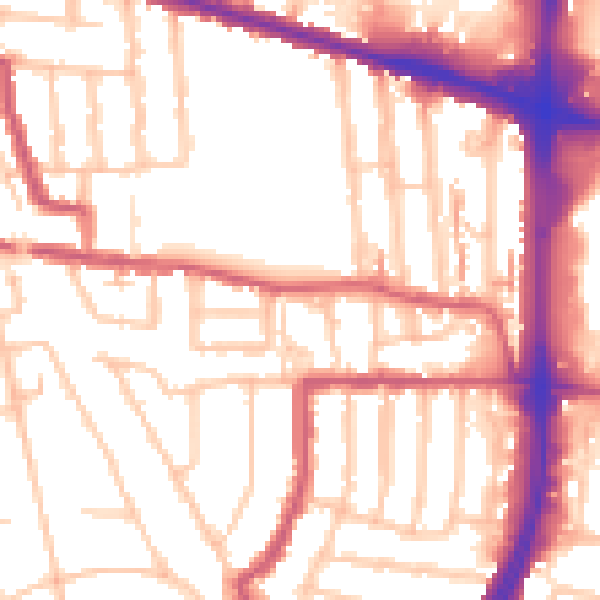 Daytime road noise heatmap for EN1 1DE