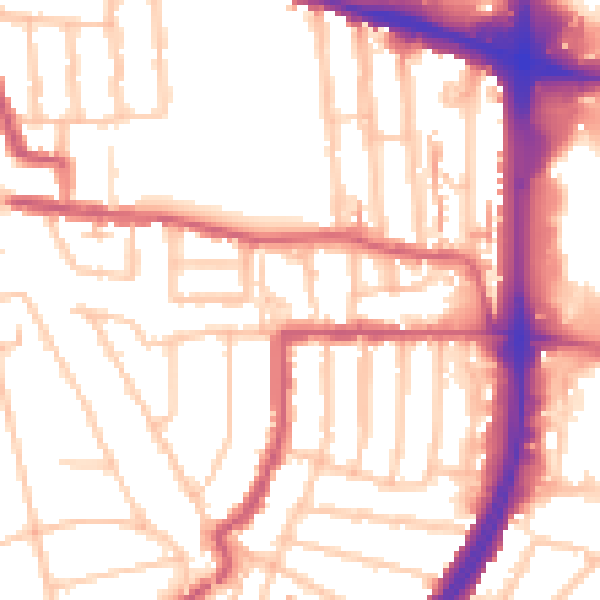 Daytime road noise heatmap for EN1 1DF
