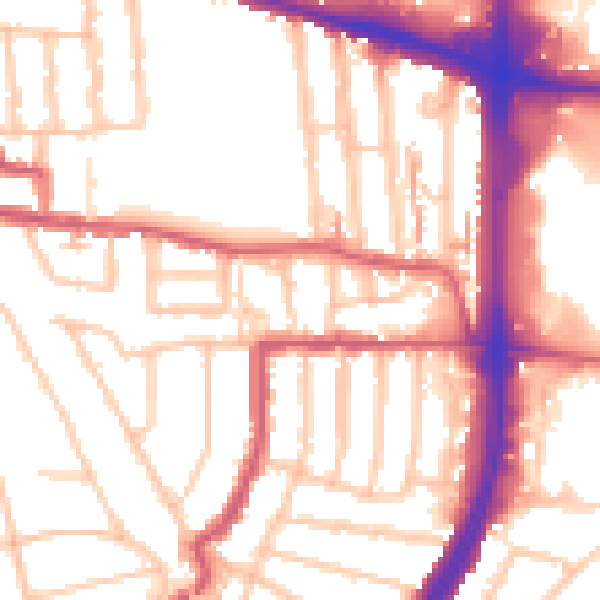 Daytime road noise heatmap for EN1 1DG