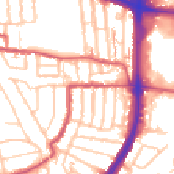 Daytime road noise heatmap for EN1 1DJ