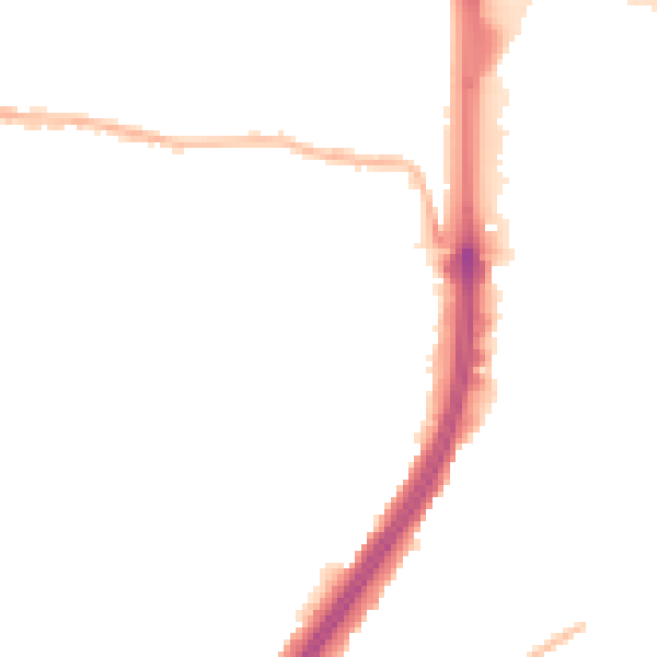Night-time road noise heatmap for EN1 1DP