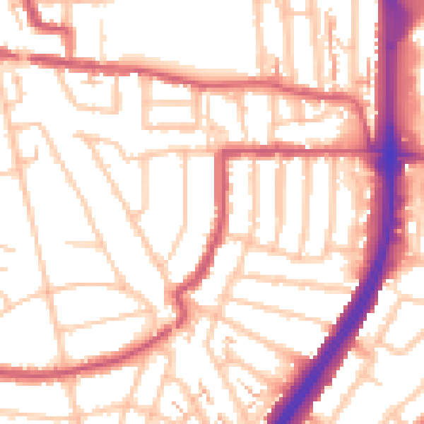 Daytime road noise heatmap for EN1 1DT