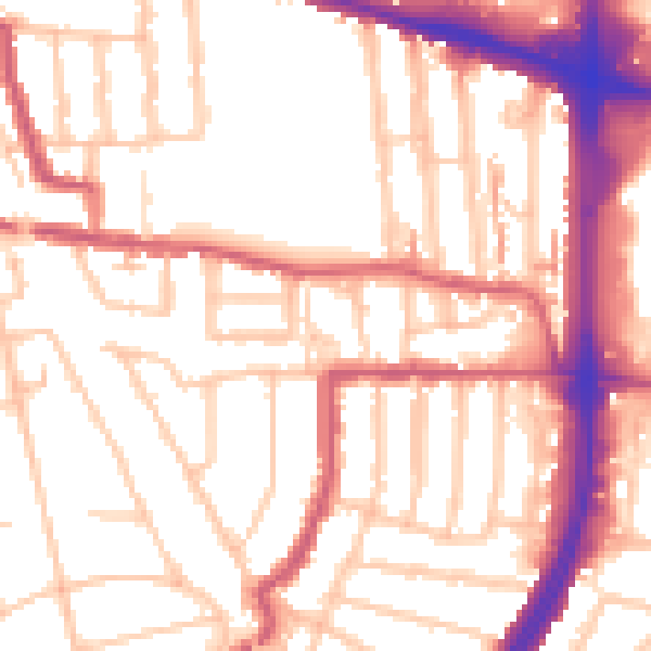 Daytime road noise heatmap for EN1 1DW