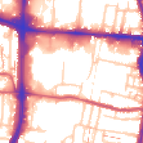 Daytime road noise heatmap for EN1 1DX