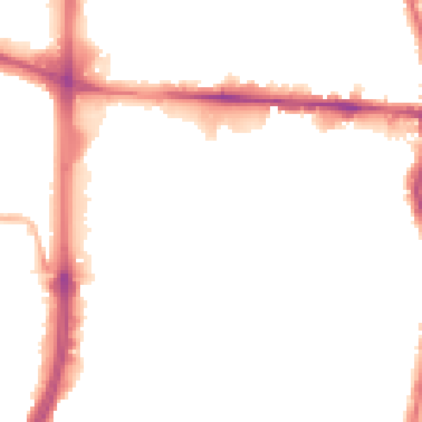 Night-time road noise heatmap for EN1 1DX