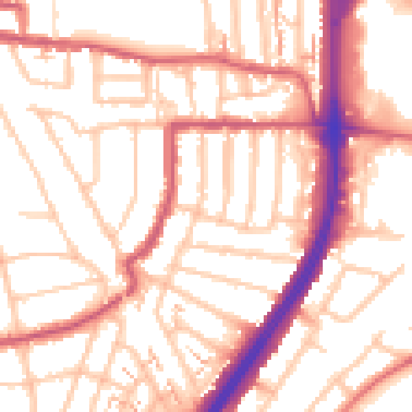 Daytime road noise heatmap for EN1 1ED