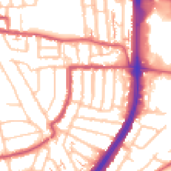 Daytime road noise heatmap for EN1 1EE