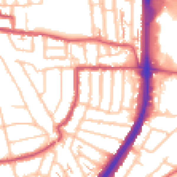 Daytime road noise heatmap for EN1 1EF