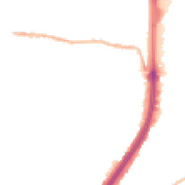 Night-time road noise heatmap for EN1 1EF