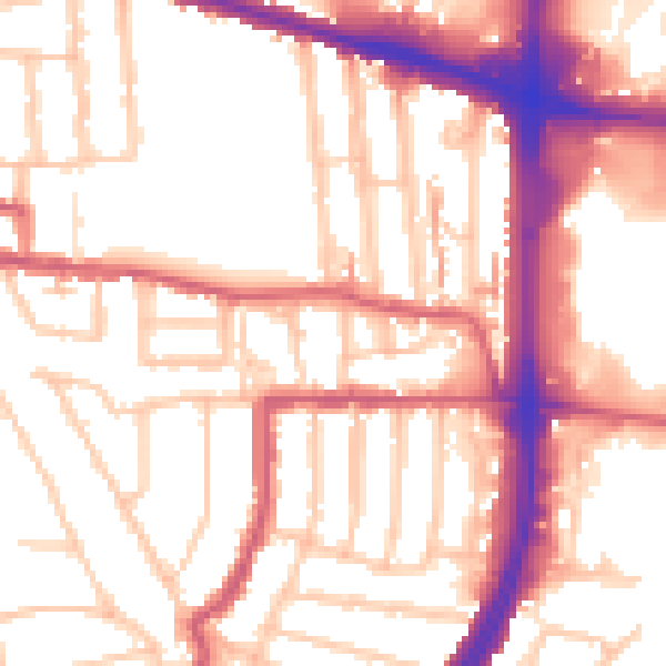 Daytime road noise heatmap for EN1 1EG
