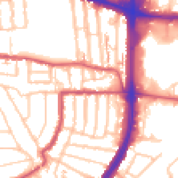 Daytime road noise heatmap for EN1 1EH