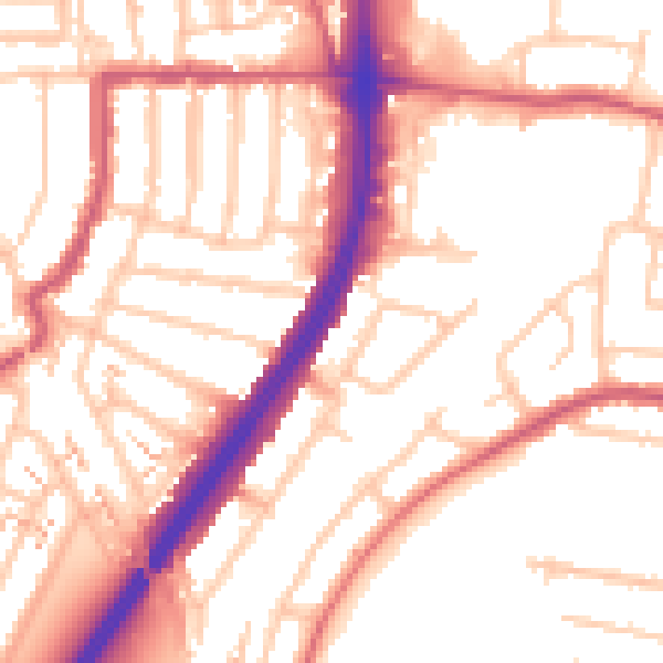 Daytime road noise heatmap for EN1 1EL