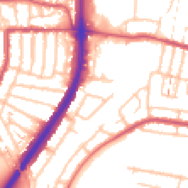 Daytime road noise heatmap for EN1 1EN
