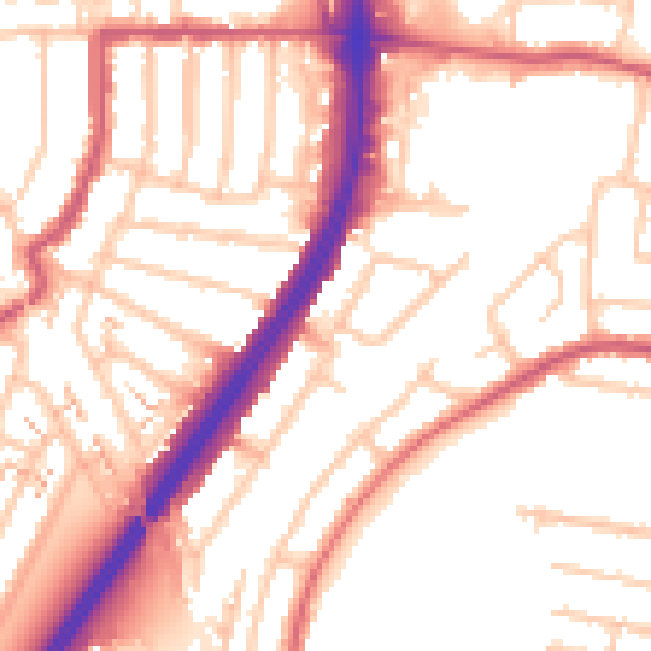 Daytime road noise heatmap for EN1 1EP