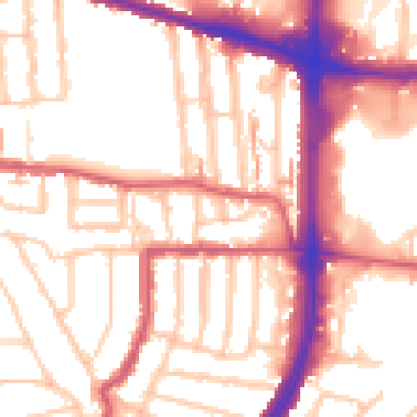 Daytime road noise heatmap for EN1 1EQ