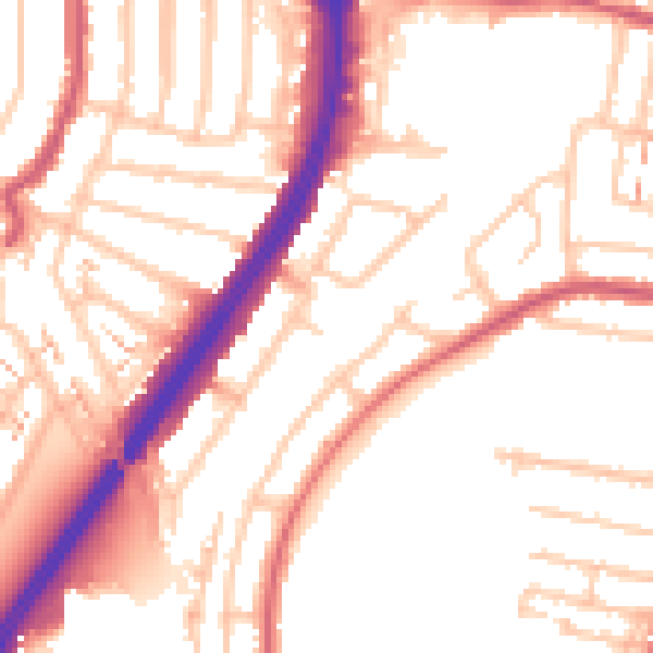 Daytime road noise heatmap for EN1 1ET