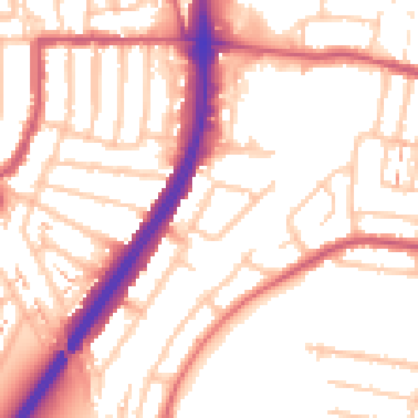 Daytime road noise heatmap for EN1 1EW