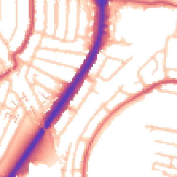 Daytime road noise heatmap for EN1 1EX