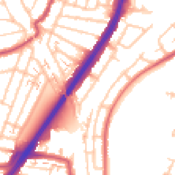 Daytime road noise heatmap for EN1 1EZ