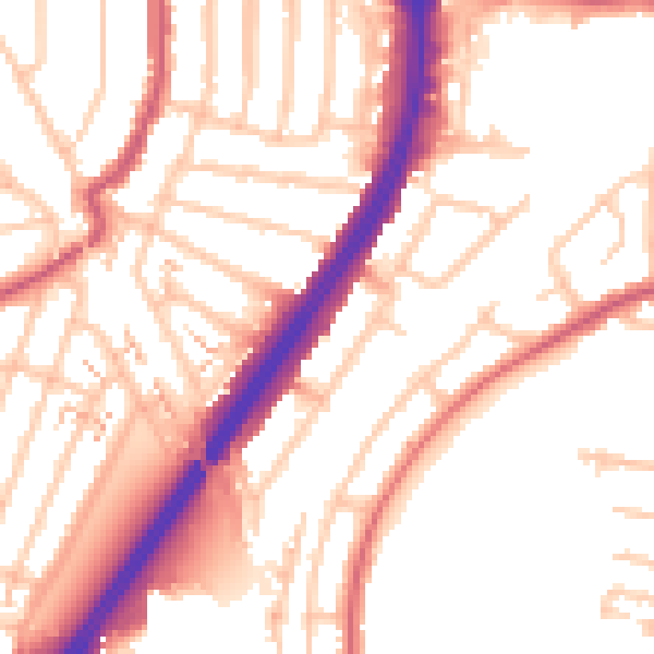 Daytime road noise heatmap for EN1 1HE