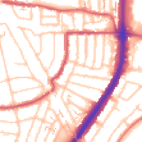 Daytime road noise heatmap for EN1 1HY