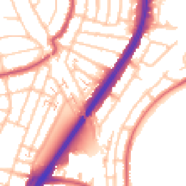 Daytime road noise heatmap for EN1 1JH