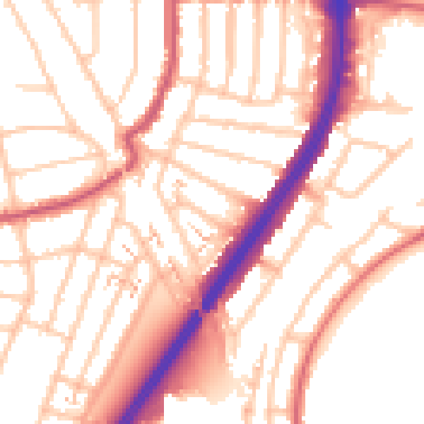 Daytime road noise heatmap for EN1 1JJ