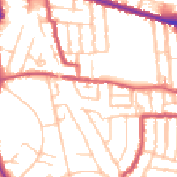 Daytime road noise heatmap for EN1 1JP