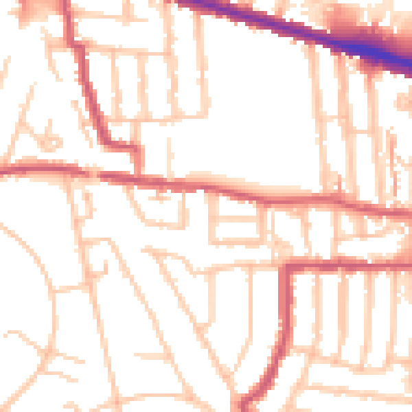 Daytime road noise heatmap for EN1 1LB