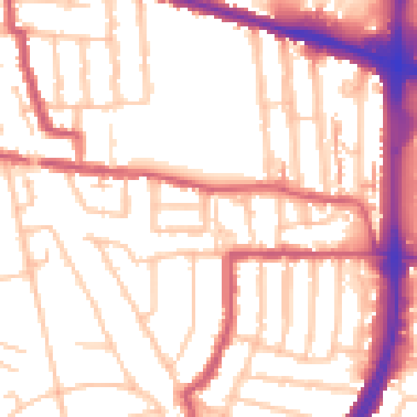 Daytime road noise heatmap for EN1 1LF