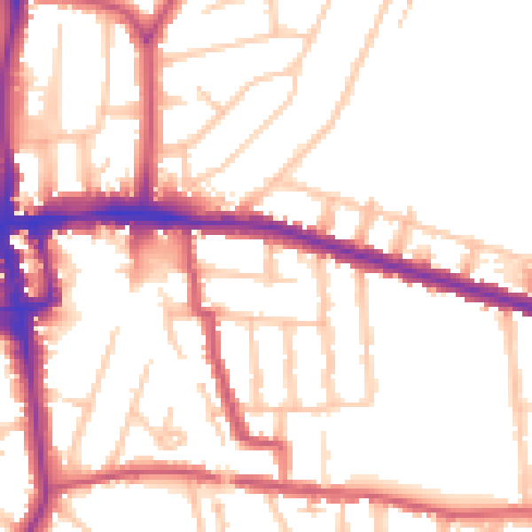 Daytime road noise heatmap for EN1 1NG