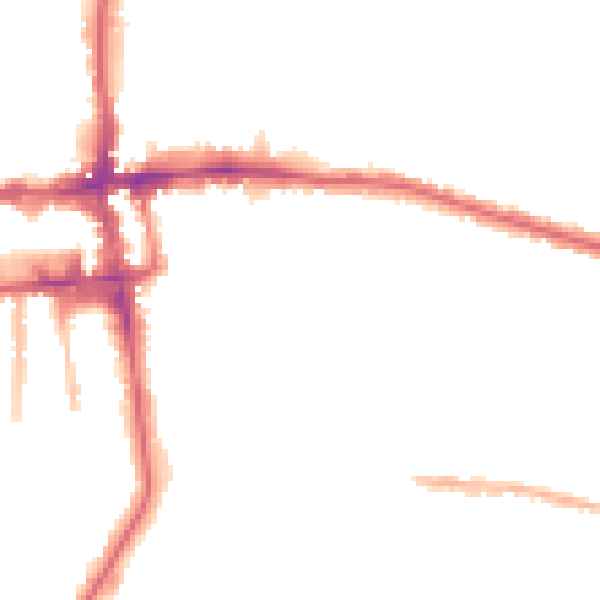 Night-time road noise heatmap for EN1 1NL