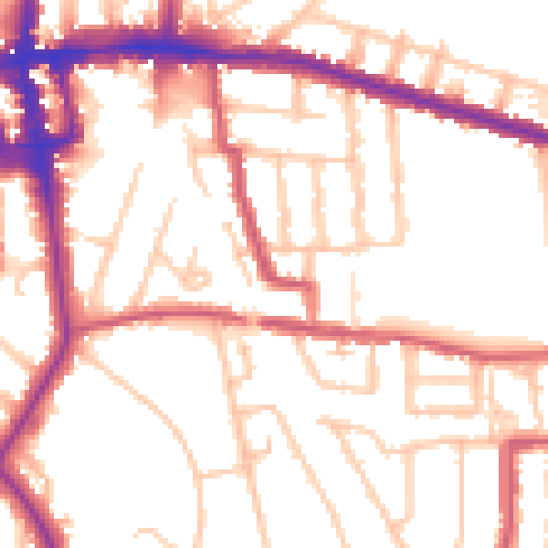 Daytime road noise heatmap for EN1 1NY