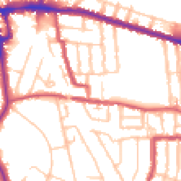 Daytime road noise heatmap for EN1 1PA