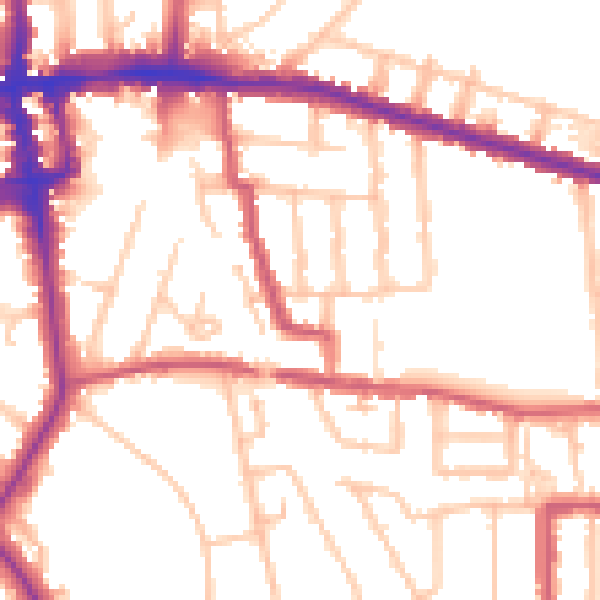 Daytime road noise heatmap for EN1 1PD