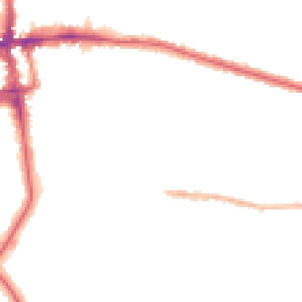 Night-time road noise heatmap for EN1 1PD