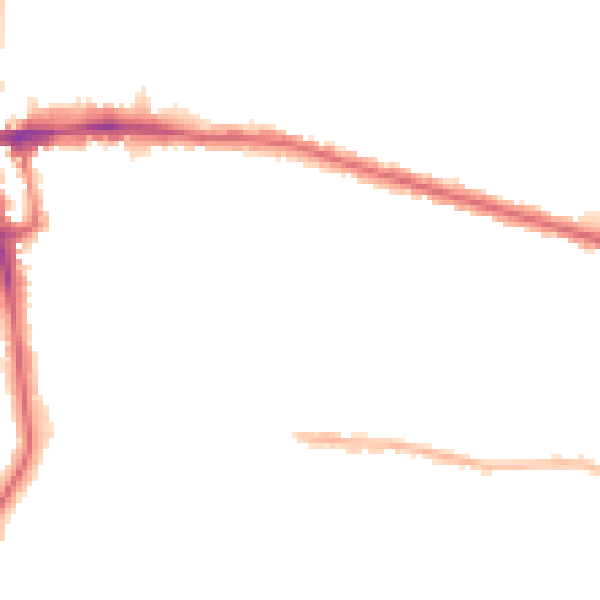 Night-time road noise heatmap for EN1 1PZ