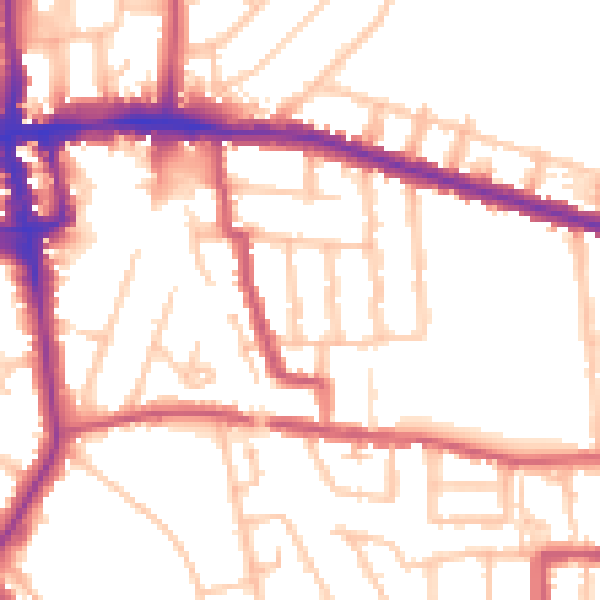 Daytime road noise heatmap for EN1 1QA