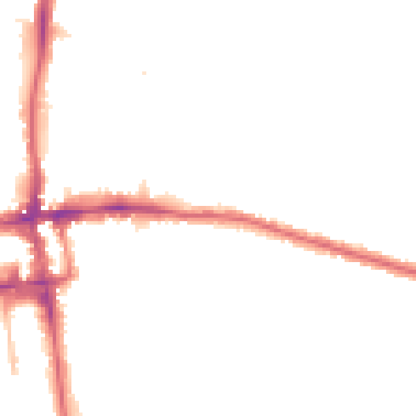 Night-time road noise heatmap for EN1 1SA