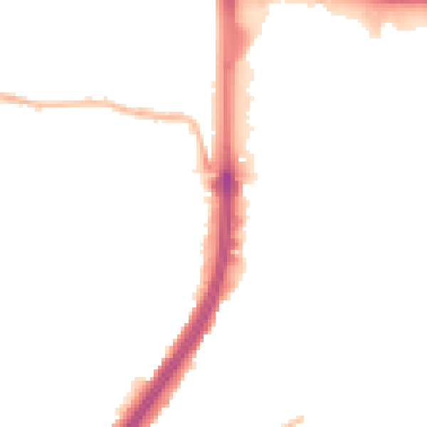 Night-time road noise heatmap for EN1 1XT