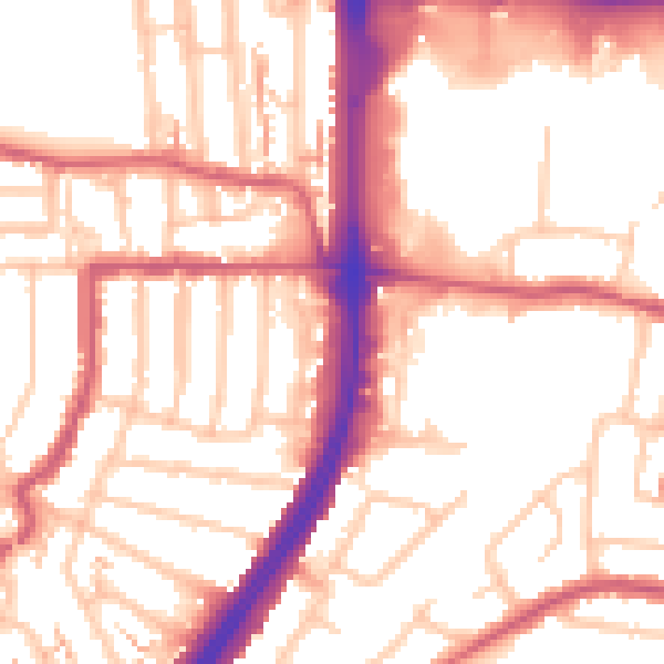 Daytime road noise heatmap for EN1 1XU