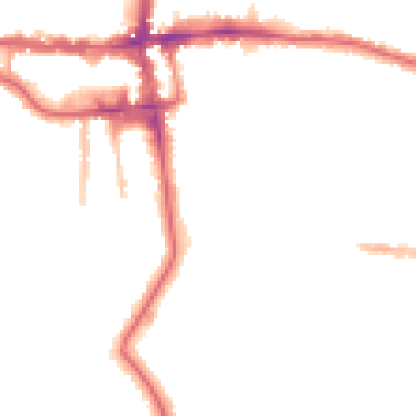 Night-time road noise heatmap for EN1 2AJ