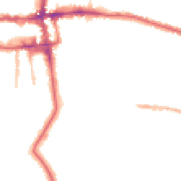 Night-time road noise heatmap for EN1 2AR