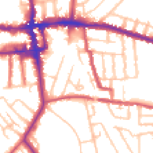 Daytime road noise heatmap for EN1 2AS